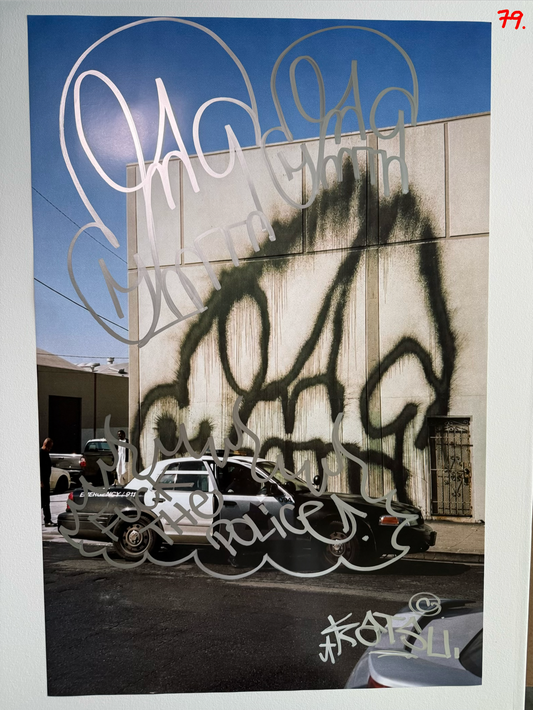 Image of the KATSU Skull Cop #79 poster laid out.