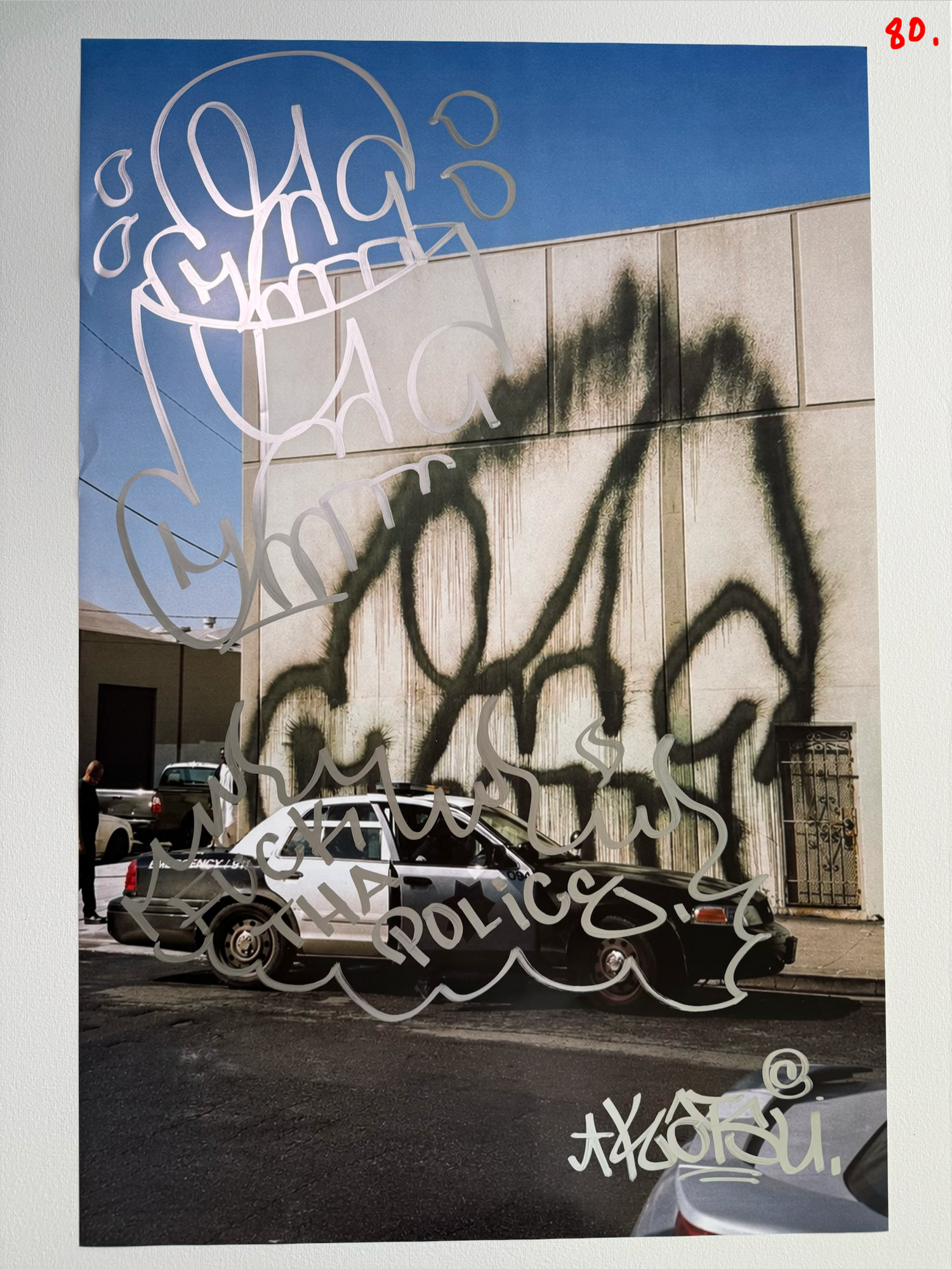 Image of the KATSU Skull Cop #80 poster laid out.