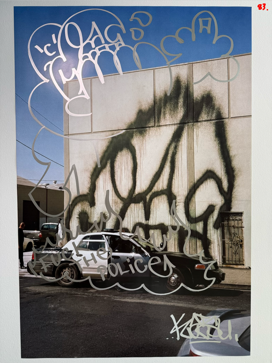 Image of the KATSU Skull Cop #83 poster laid out.