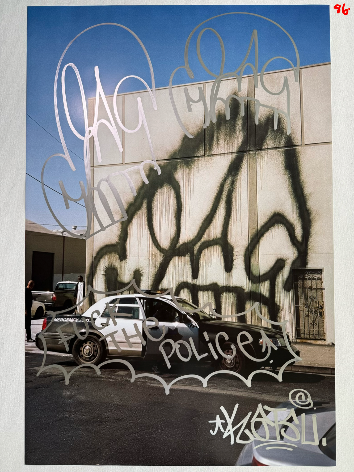 Image of the KATSU Skull Cop #86 poster laid out.