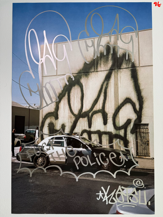 Image of the KATSU Skull Cop #86 poster laid out.