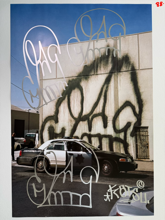 Image of the KATSU Skull Cop #88 poster laid out.