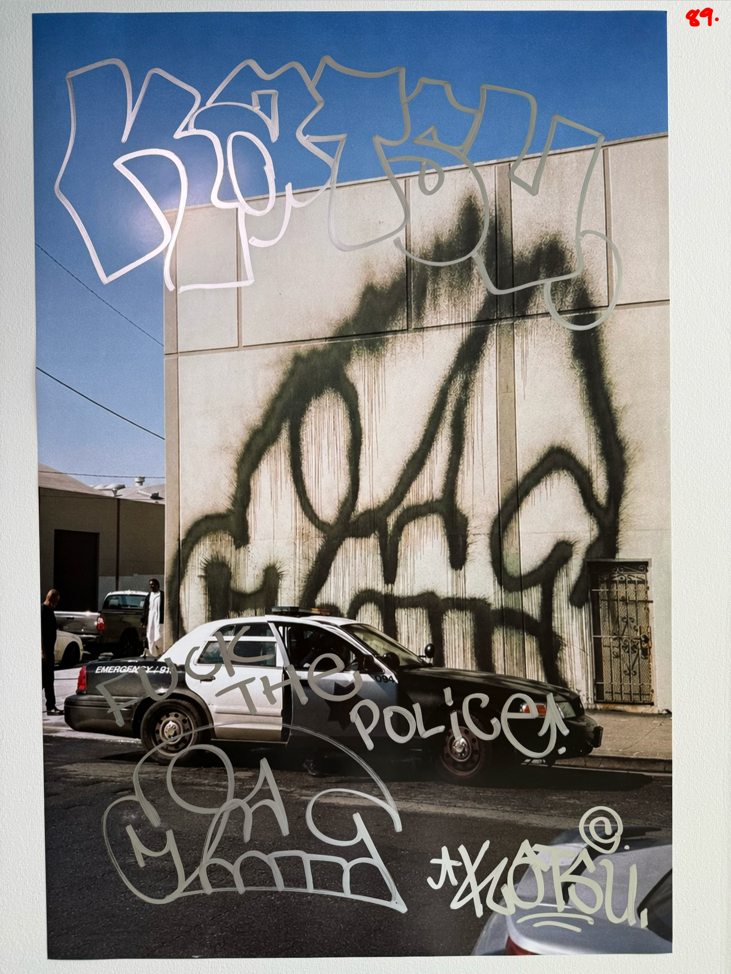 Image of the KATSU Skull Cop #89 poster laid out.