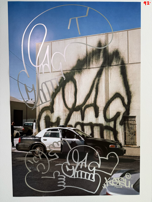 Image of the KATSU Skull Cop #91 poster laid out.