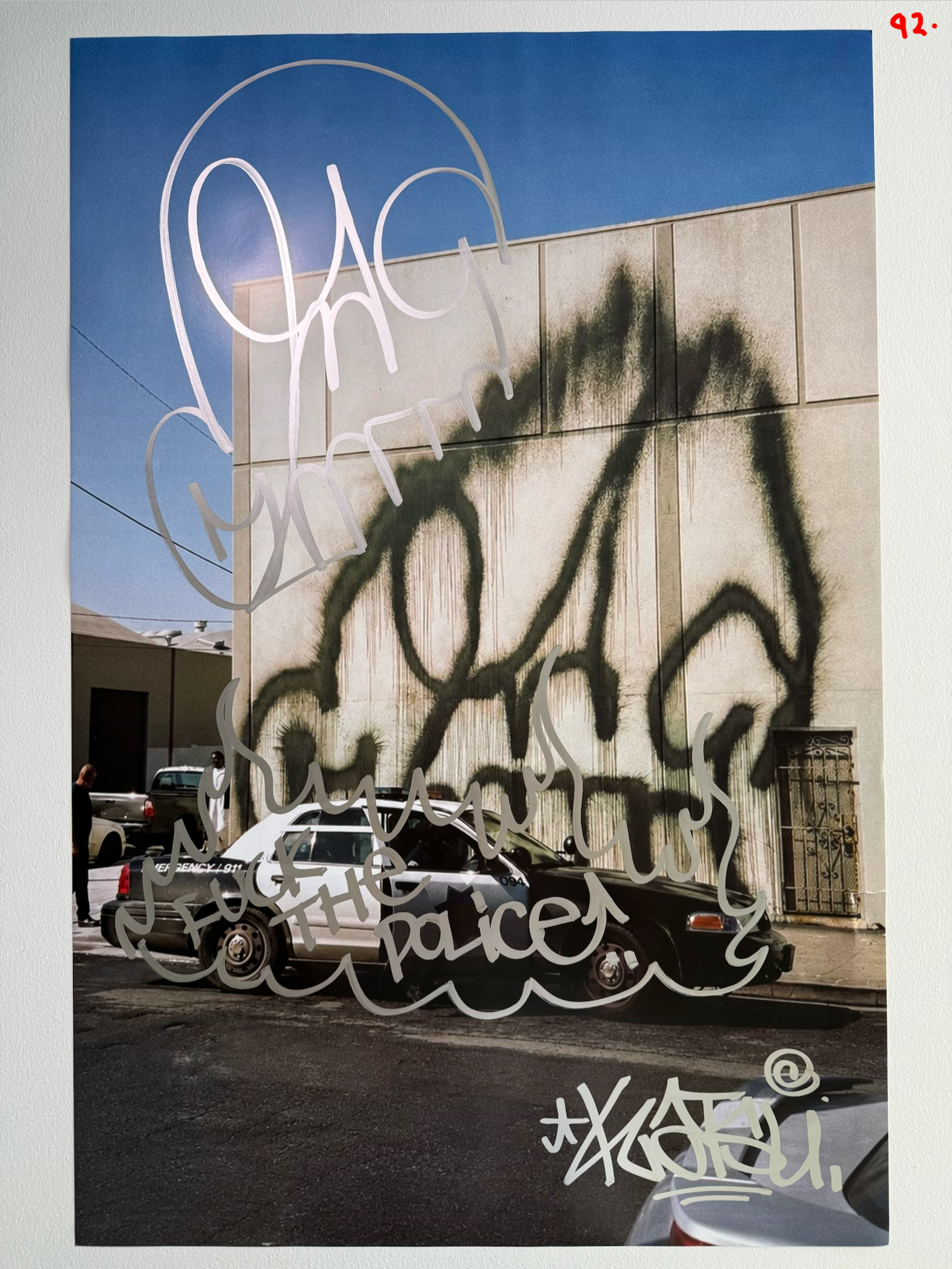 Image of the KATSU Skull Cop #92 poster laid out.