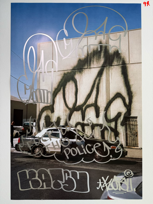Image of the KATSU Skull Cop #94 poster laid out.