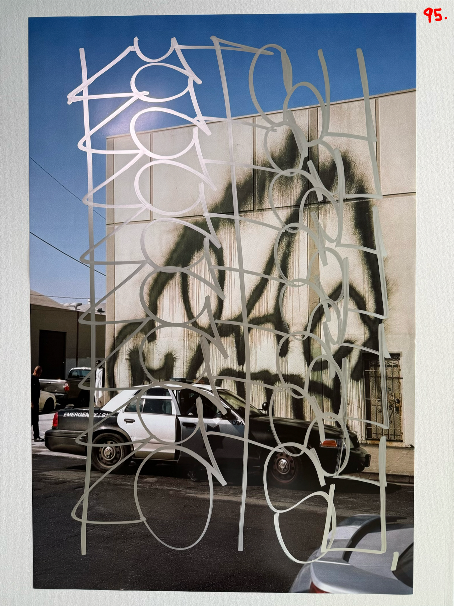 Image of the KATSU Skull Cop #95 poster laid out.