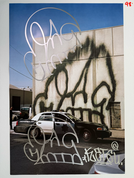 Image of the KATSU Skull Cop #98 poster laid out.