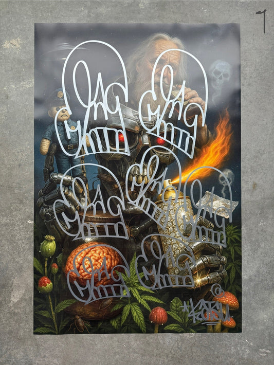 Image of the Toxic God #1 poster laid out.