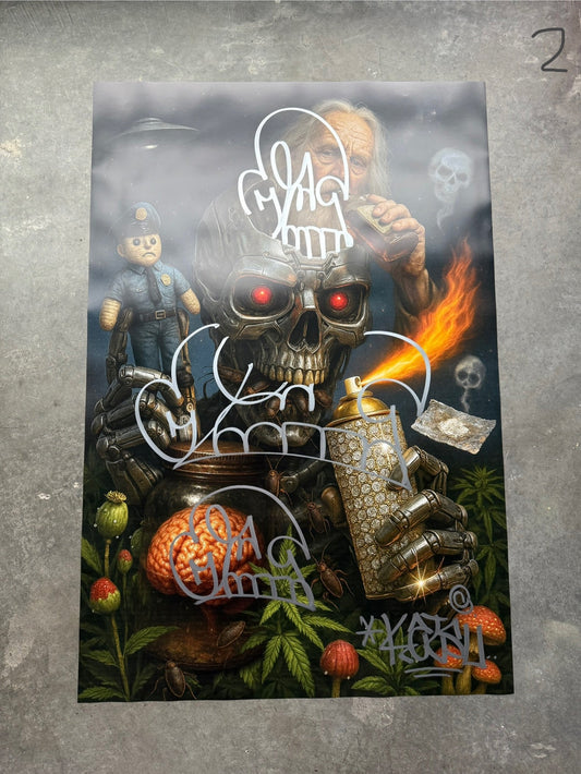 Image of the Toxic God #2 poster laid out.