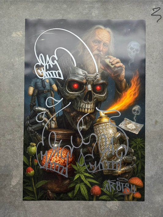 Image of the Toxic God #3 poster laid out.