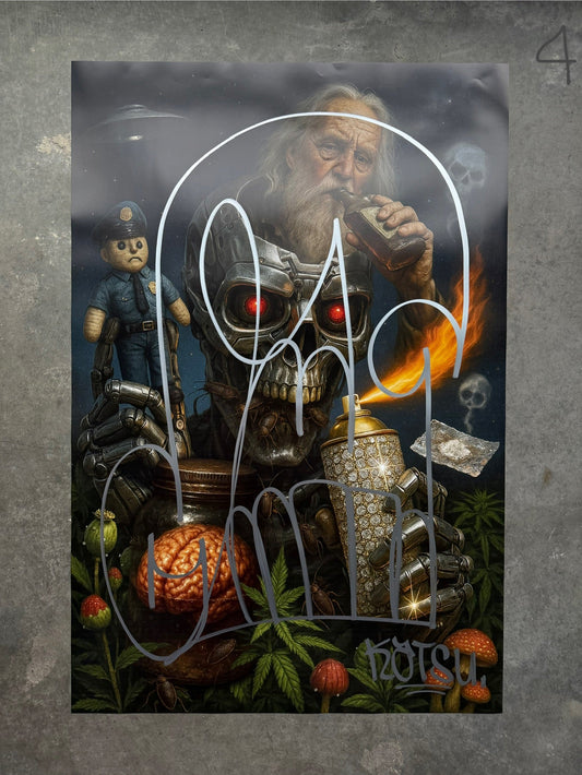 Image of the Toxic God #4 poster laid out.