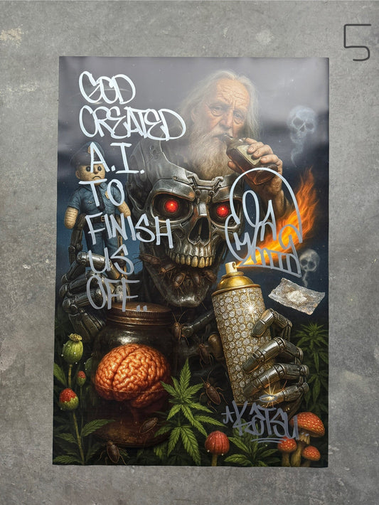 Image of the Toxic God #5 poster laid out.