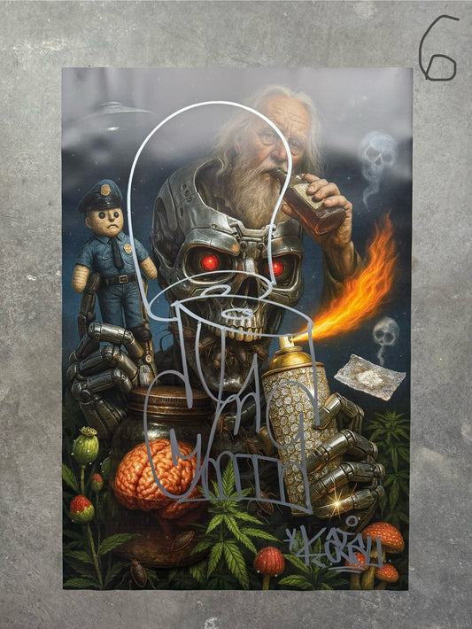 Image of the Toxic God #6 poster laid out.