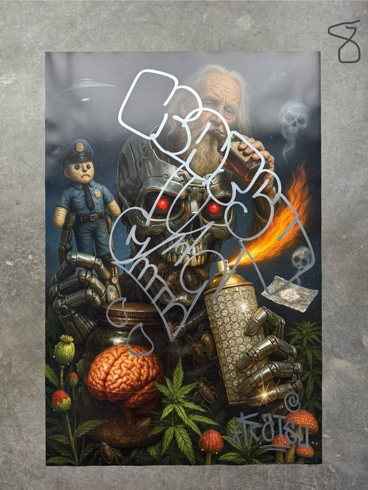 Image of the Toxic God #8 poster laid out.