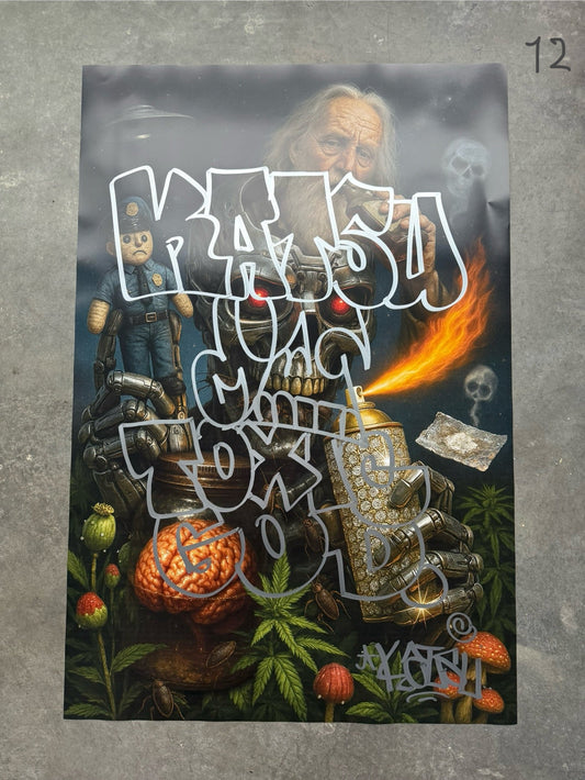 Image of the Toxic God #12 poster laid out.