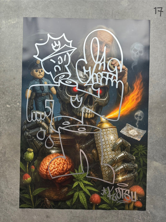 Image of the Toxic God #17 poster laid out.