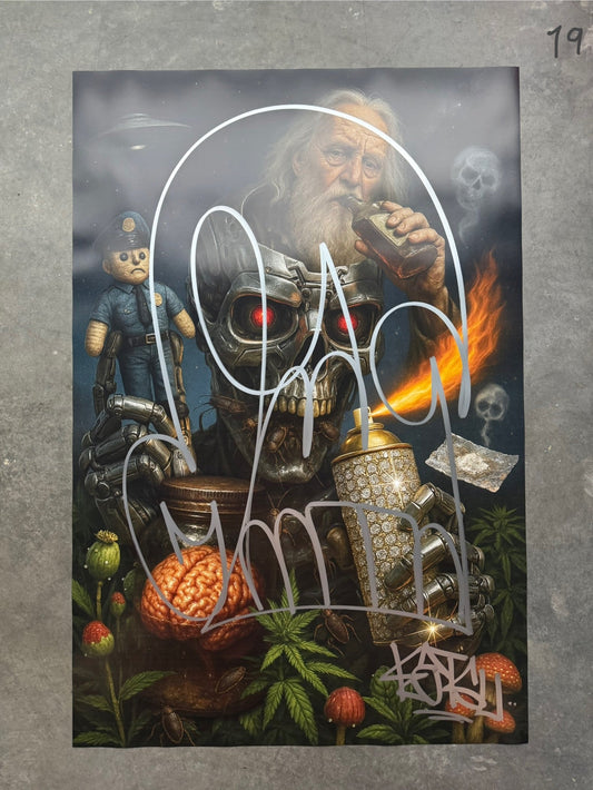 Image of the Toxic God #19 poster laid out.