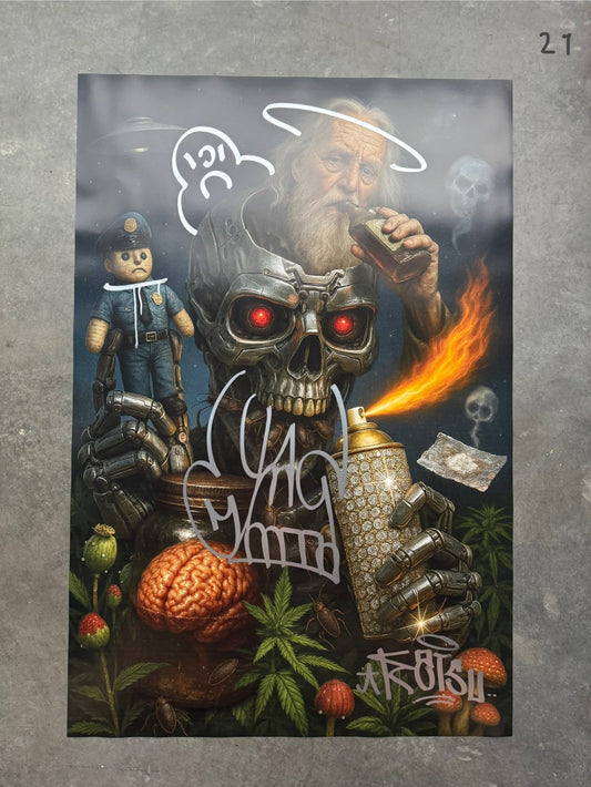 Image of the Toxic God #21 poster laid out.