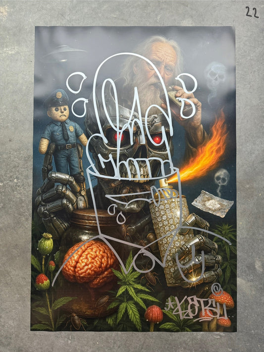 Image of the Toxic God #22 poster laid out.