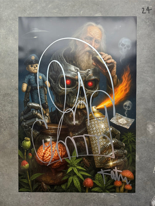 Image of the Toxic God #24 poster laid out.