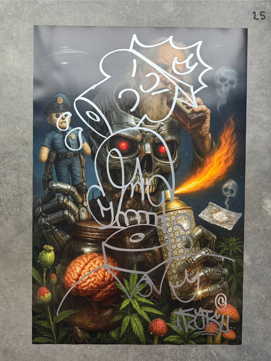 Image of the Toxic God #25 poster laid out.
