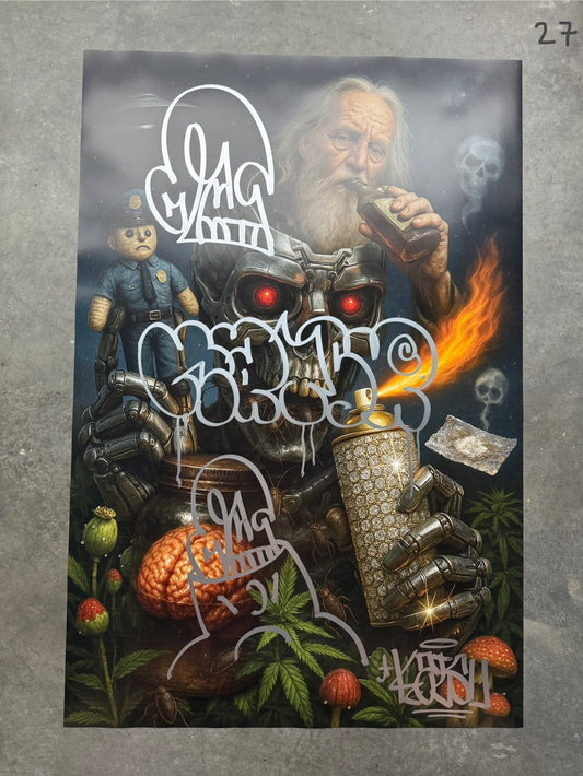Image of the Toxic God #27 poster laid out.