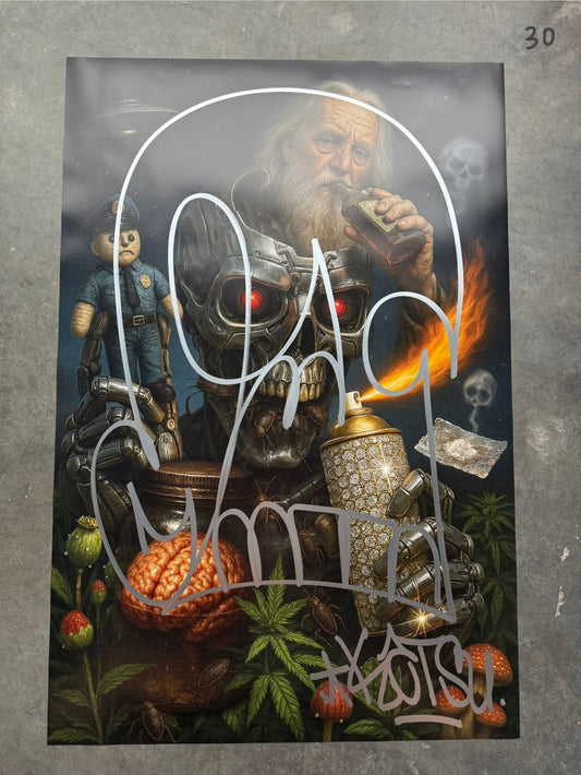 Image of the Toxic God #30 poster laid out.