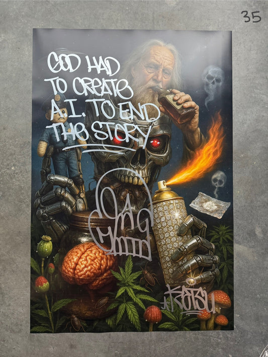 Image of the Toxic God #35 poster laid out.