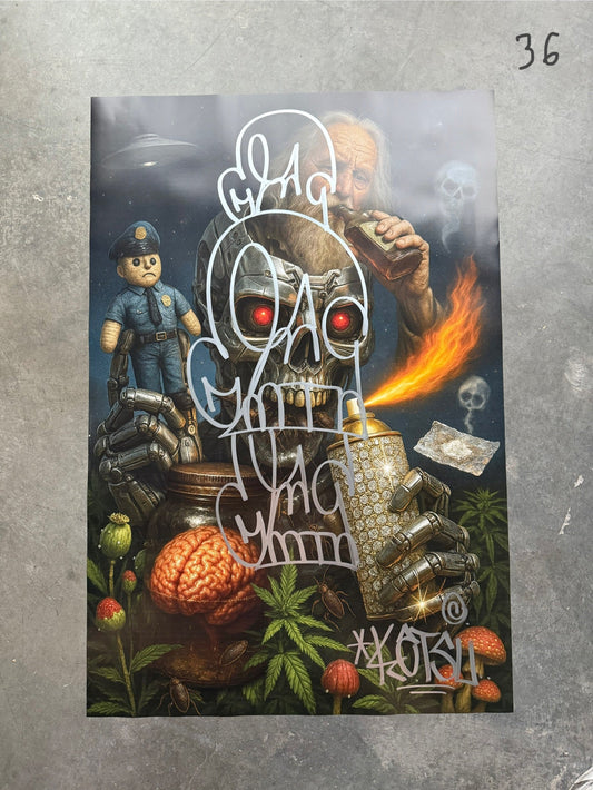 Image of the Toxic God #36 poster laid out.