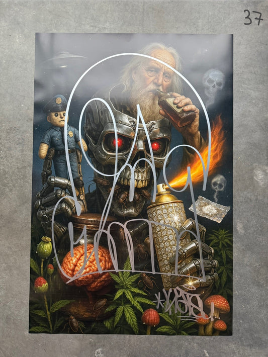 Image of the Toxic God #37 poster laid out.