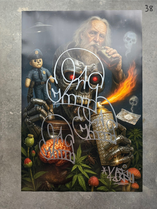 Image of the Toxic God #38 poster laid out.
