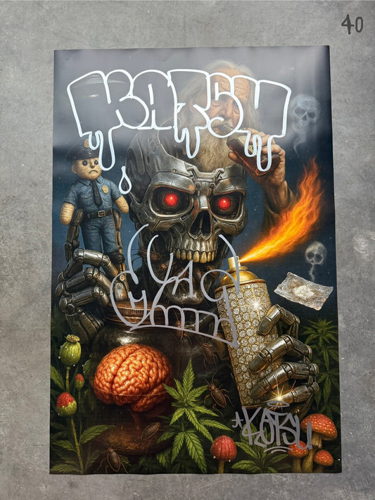 Image of the Toxic God #40 poster laid out.
