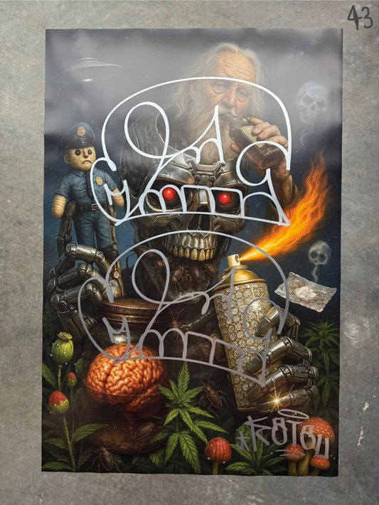 Image of the Toxic God #43 poster laid out.