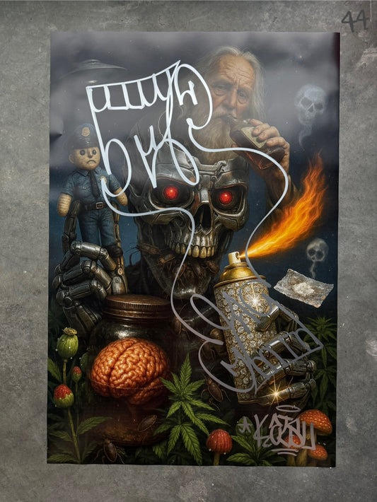 Image of the Toxic God #44 poster laid out.