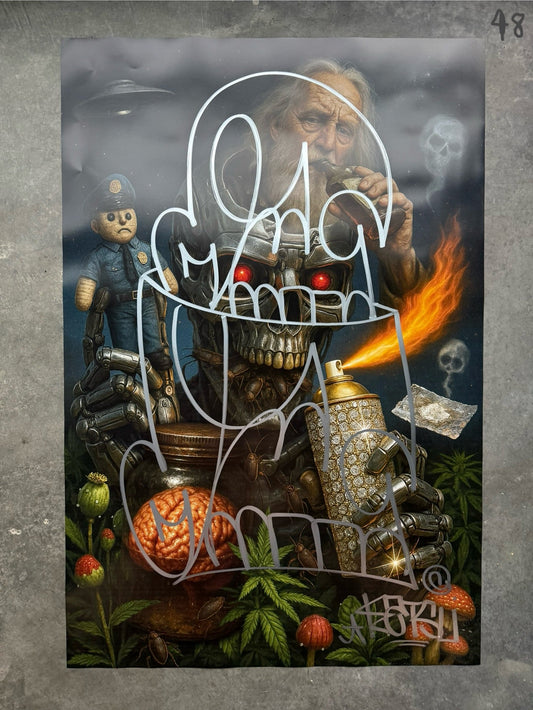 Image of the Toxic God #48 poster laid out.