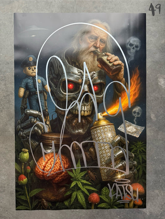 Image of the Toxic God #49 poster laid out.