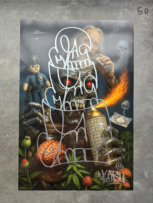Image of the Toxic God #50 poster laid out.