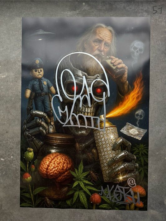 Image of the Toxic God #51 poster laid out.