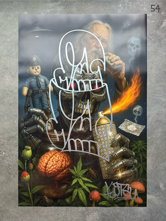 Image of the Toxic God #54 poster laid out.