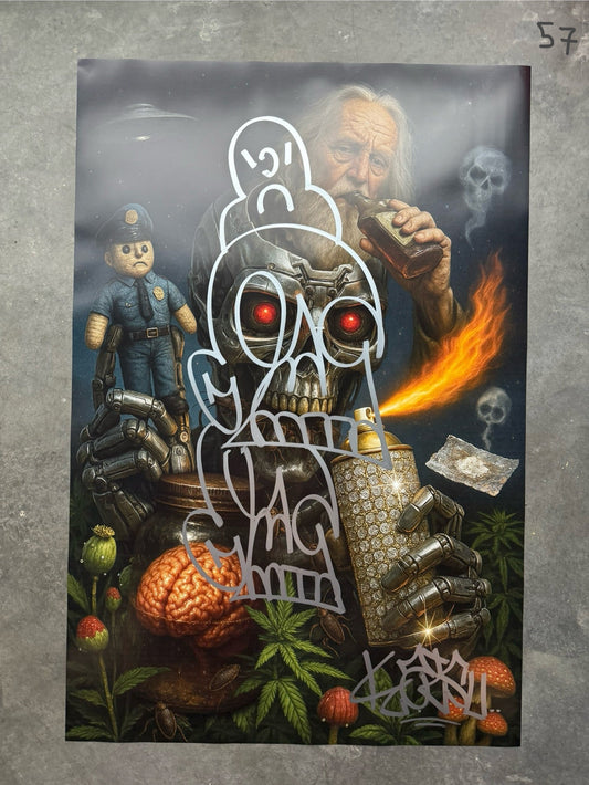 Image of the Toxic God #57 poster laid out.