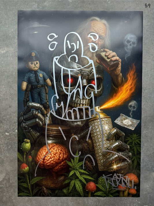 Image of the Toxic God #59 poster laid out.