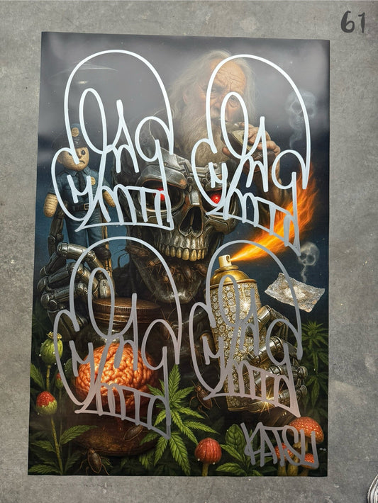 Image of the Toxic God #61 poster laid out.