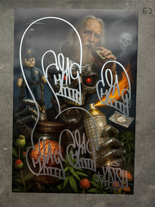 Image of the Toxic God #62 poster laid out.