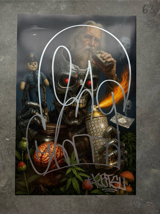 Image of the Toxic God #63 poster laid out.