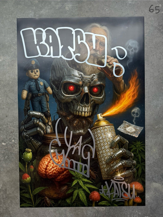 Image of the Toxic God #65 poster laid out.