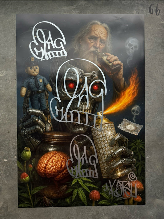 Image of the Toxic God #66 poster laid out.