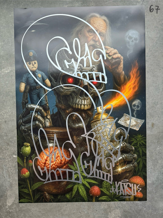 Image of the Toxic God #67 poster laid out.