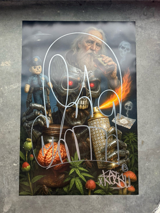 Image of the Toxic God #69 poster laid out.