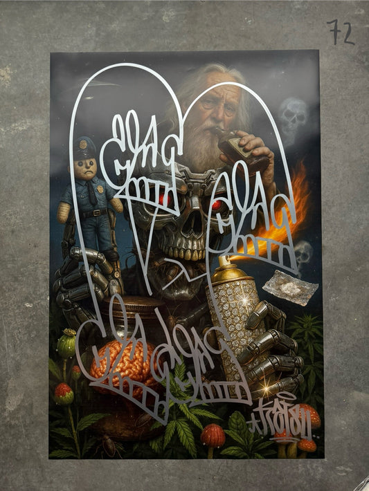 Image of the Toxic God #72 poster laid out.